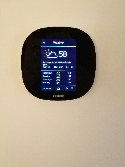 The smart thermostats we install can even give you the weather forecast!